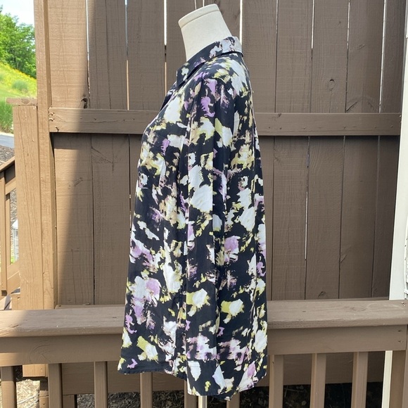 Watercolor Silk Boyfriend Shirt in Summer Plum from Banana Republic size small - Picture 10 of 14